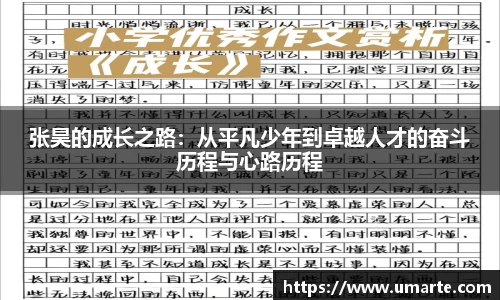 张昊的成长之路：从平凡少年到卓越人才的奋斗历程与心路历程